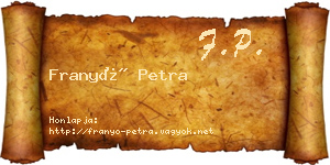 Franyó Petra névjegykártya